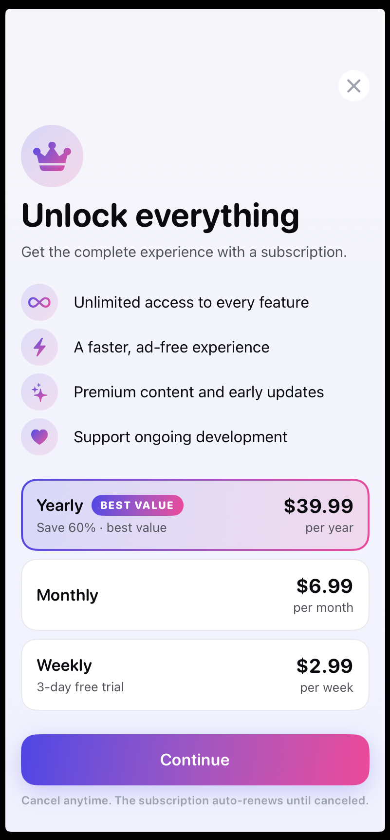 Affirm Daily — paywall / subscription
